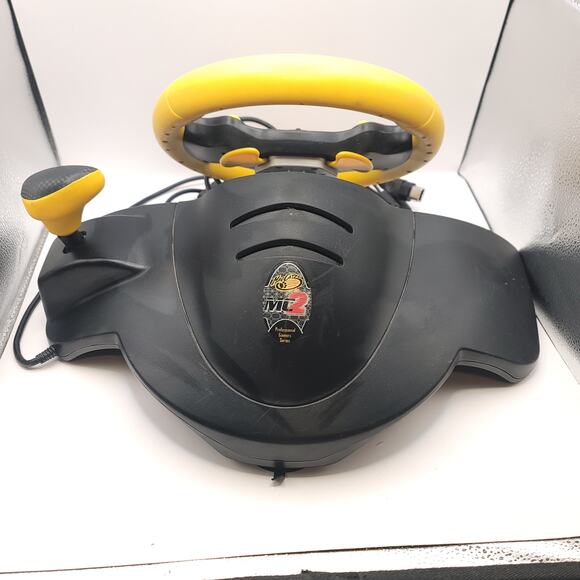 Mad Catz Sony Playstation Xbox Gamecube MC2 Racing Wheel Controller - Picture 5 of 11